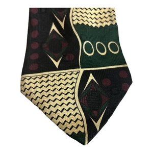 Via Como Men's Neck Tie Art Deco Style Made in Italy Silk 62" L 3.75" W